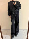 RT No. 18016 BLACK STRAIGHT DENIM JEANS