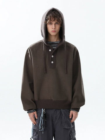 RT No. 50213 KNITWEAR HENLEY HOODIE
