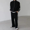 RT No. 18293 VELVET STRIPE STAND COLLAR JK & STRAIGHT PANTS