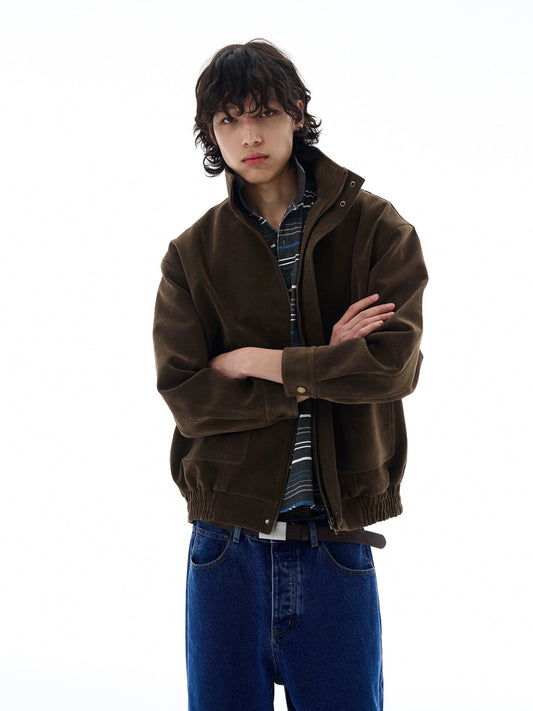 RT No. 25020 BROWN KANAGAWA COLLAR SUEDE JK