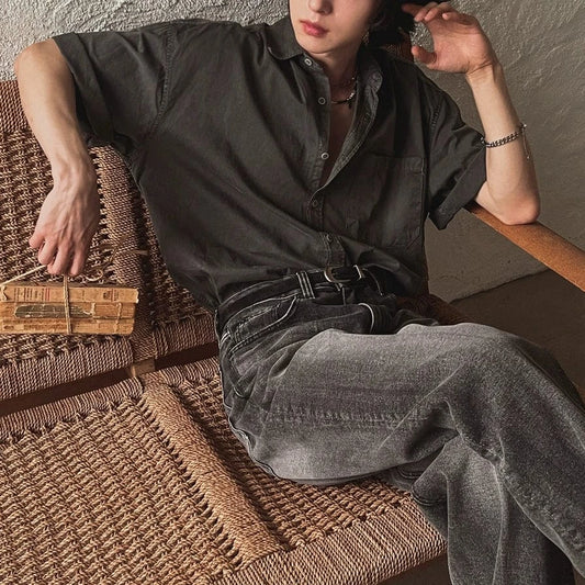 RT No. 18106 GRAY BUTTON-UP SHIRT