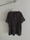 RT No. 18055 GRAY KNIT HENRY COLLAR SHORT SLEEVE