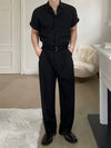 RT No. 18103 BLACK BUTTON-UP SHORT SLEEVE