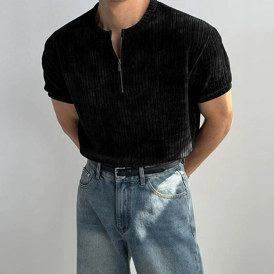 RT No. 18274 KNIT HALF ZIP SHORT SLEEVE