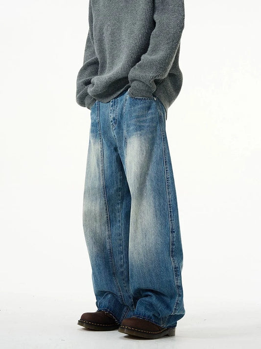 RT No. 18701 RECONSTRUCTED WASHED BLUE DENIM JEANS