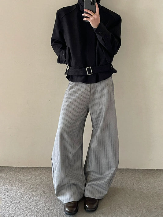 RT No. 50252 STRIPED STRAIGHT SUIT PANTS