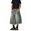 RT No. 18205 RECONSTRUCTED WASHED DENIM SHORTS