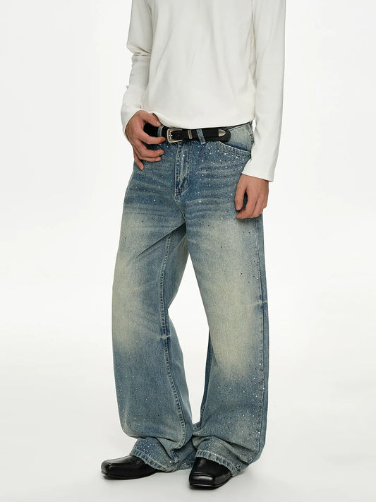 RT No. 50037 WHISKER WASH DENIM STRAIGHT JEANS