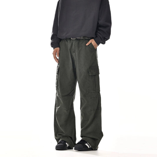 RT No. 12051 DARK GRAY WORKWEAR CARGO STRAIGHT PANTS