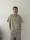 RT No. 19701 PLAID BUTTON-UP SHORT SLEEVE