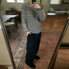 RT No. 42101 KNITWEAR STRIPED PULLOVER SWEATER