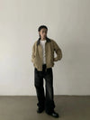 RT No. 32067 BLACK WHISKER WASH DENIM STRAIGHT JEANS