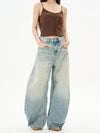 RT No. 12222 WHISKER BLUE DENIM STRAIGHT JEANS