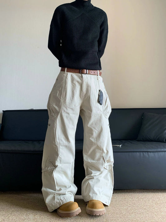 RT No. 19607 CREAM WHITE WORK WEAR CARGO PANTS