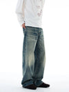 RT No. 25041 WASHED BLUE DENIM STRAIGHT JEANS