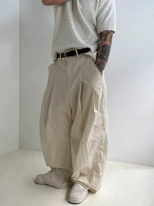 RT No. 19029 PLEATED BAGGY STRAIGHT PANTS