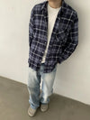 RT No. 29128 BLUE BUTTON-UP PLAID SHIRT