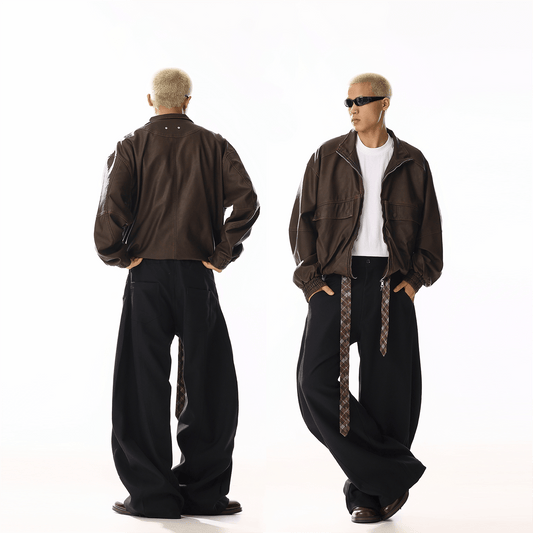 RT No. 19811 BLACK SCIMITAR STRAIGHT PANTS