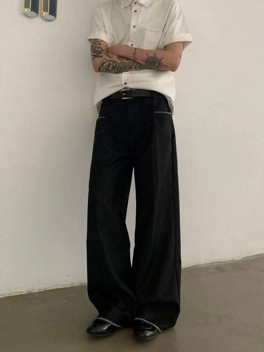 RT No. 19502 STITCHED PLEATED STRAIGHT PANTS