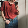 RT No. 18108 KNIT HENRY COLLAR SHORT SLEEVE