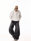 RT No. 19833 BLACK RODEO DENIM BAGGY STRAIGHT JEANS