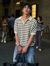 RT No. 18611 KNIT STRIPED POLO SHORT SLEEVE