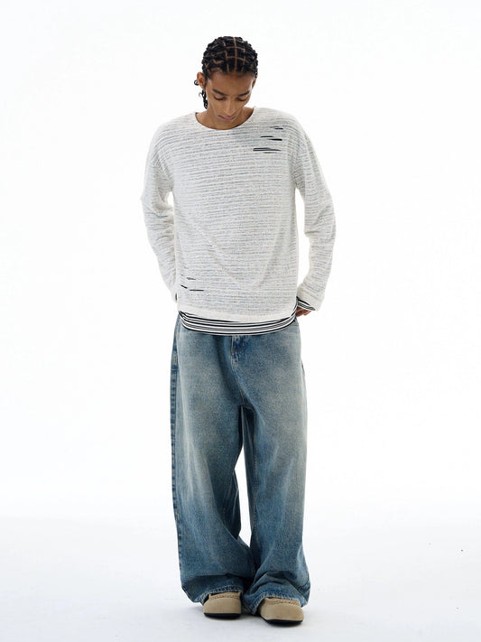 RT No. 19545 KNIT TWO-PIECE RIPPED LONGSLEEVE