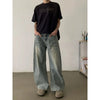 RT No. 18863 FRONT MACHETE DENIM STRAIGHT JEANS