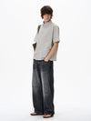 RT No. 18192 DARK GRAY STRAIGHT DENIM JEANS