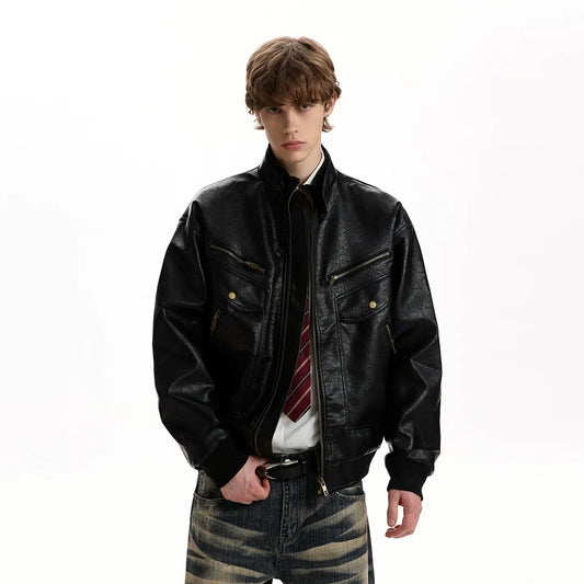 RT No. 40537 BOXY LEATHER JACKET