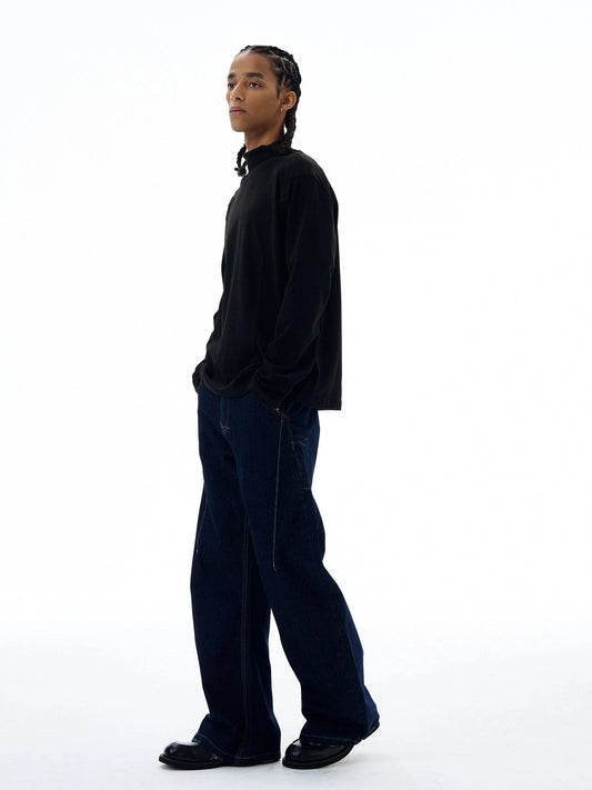 RT No. 19565 CONTRAST BLUE DENIM MACHETE JEANS