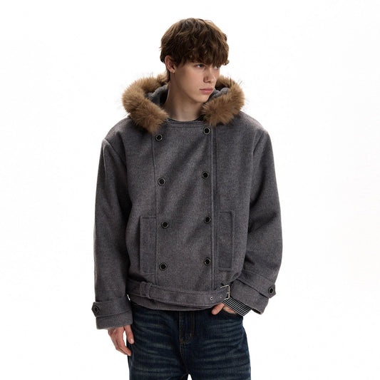 RT No. 59028 WOOLEN FUR COLLAR PARKA JACKET