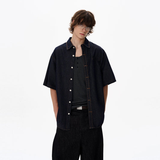 RT No. 18185 BLUE DENIM BUTTON-UP SHIRT