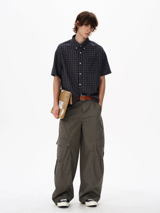 RT No. 18133 PLAID BUTTON-UP SHIRT