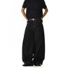 RT No. 18216 BLACK PLEATED DENIM JEANS