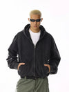 RT No. 19803 ASH BLACK RECONSTRUCTED ZIP UP HOODIE