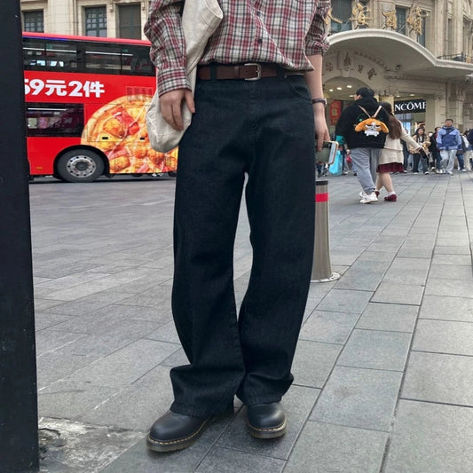 RT No. 19523 BLACK STRAIGHT CASUAL JEANS