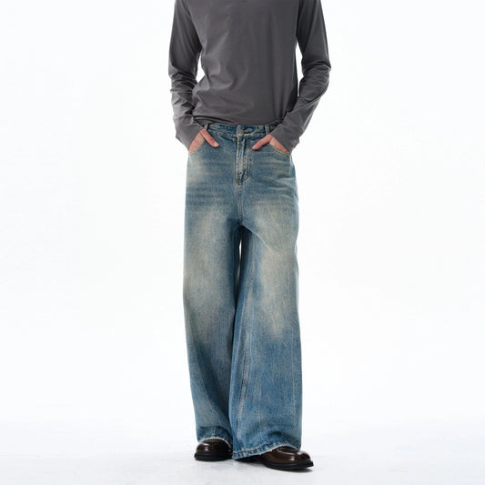 RT No. 19582 WASHED BLUE DENIM STRAIGHT JEANS