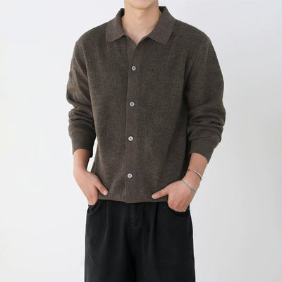 RT No. 11845 KNIT BUTTON-UP COLLAR SWEATER