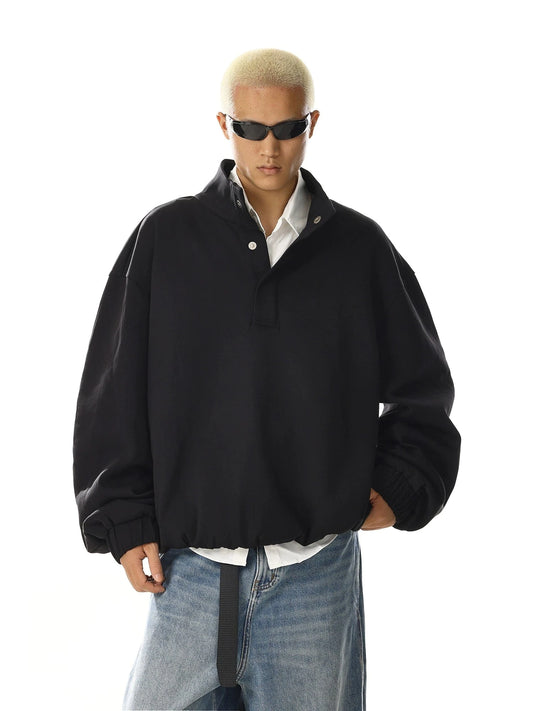 RT No. 28007 MAINICHI BLACK STAND COLLAR SWEATER