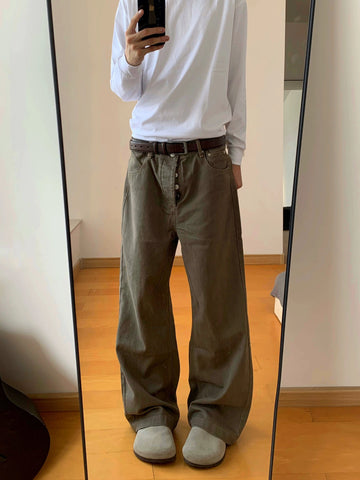 RT No. 19605 COFFEE DENIM RELAX JEANS