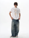 RT No. 18040 BLUE DENIM WIDE STRAIGHT JEANS