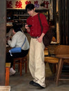 RT No. 29510 KHAKI CASUAL STRAIGHT PANTS