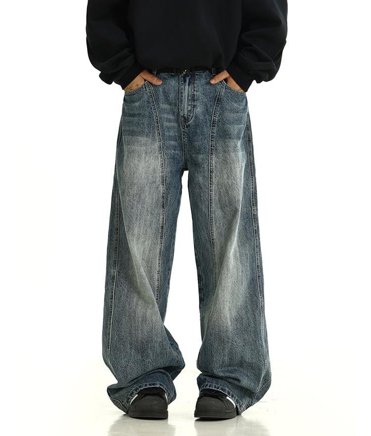 RT No. 11955 RECONSTRUCTED WASHED BLUE DENIM JEANS