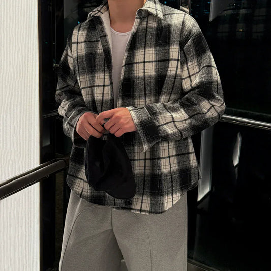 RT No. 42104 PLAID BUTTON-UP SHIRT JACKET