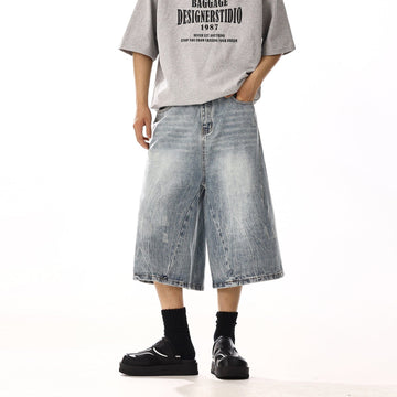 RT No. 13006 WASHED BLUE DENIM SHORTS