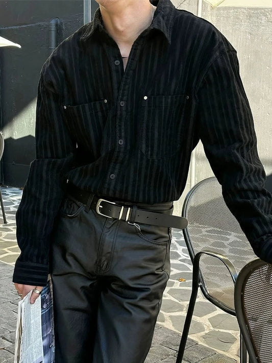 RT No. 13028 VERTICAL STRIPED BUTTON UP SHIRT