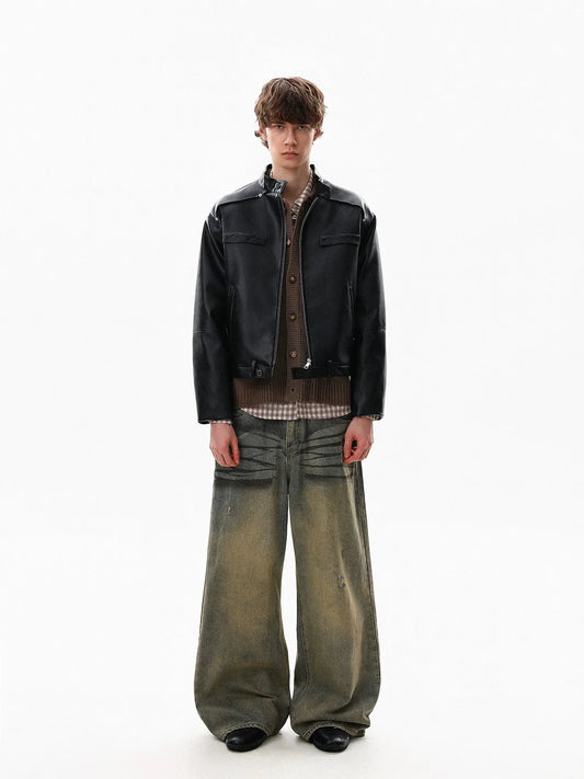 RT No. 50217 LEATHER BIKER JACKET