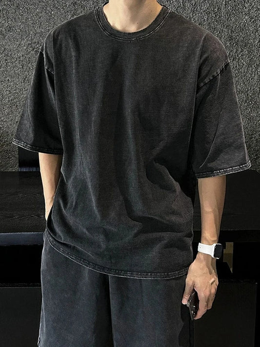 RT No. 18268 BLACK COTTON SHORT SLEEVE & SHORTS