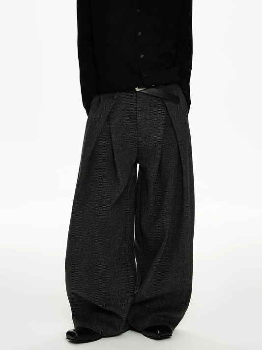 RT No. 50025 PLEATED A-LINE BAGGY SUIT PANTS
